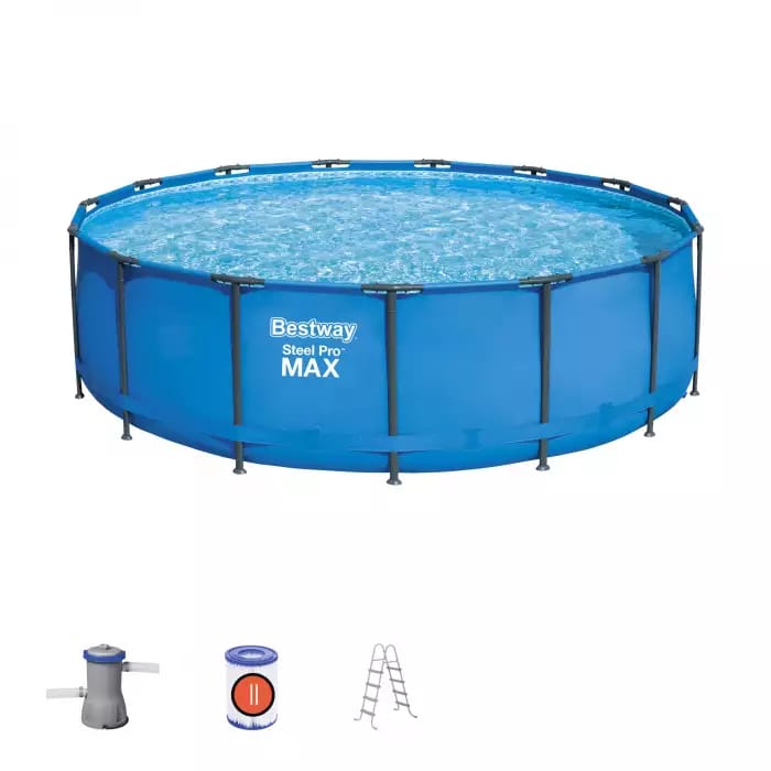 Каркасный бассейн Bestway 56830 BW, 457х122см, 16015л, фильтр-насос, лестница